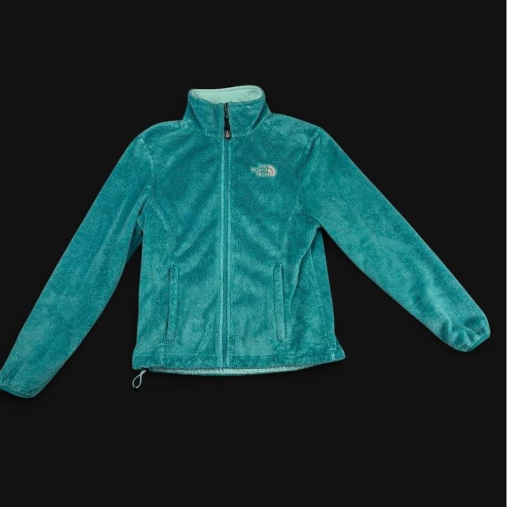The North Face Womens XS Teal Blue Osito High Pile Fleece Full Zip Jacket Plush